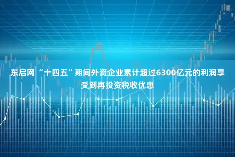 东启网 “十四五”期间外资企业累计超过6300亿元的利润享受到再投资税收优惠